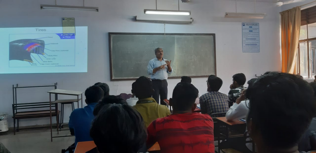 Guest Lecture on Introduction and development on Tyre Technology by Mr. Uday Gudsurkar.png picture